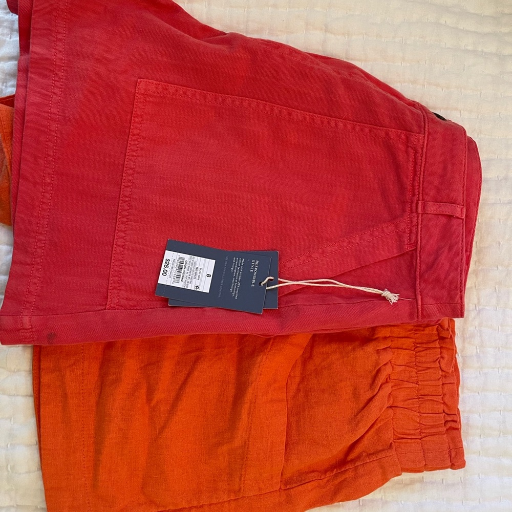 2 Pair Target Shorts vibrant Red and Orange Shorts  Size 8/medium